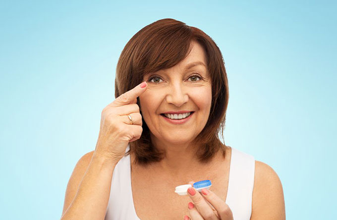 Woman and her advanced contact lens