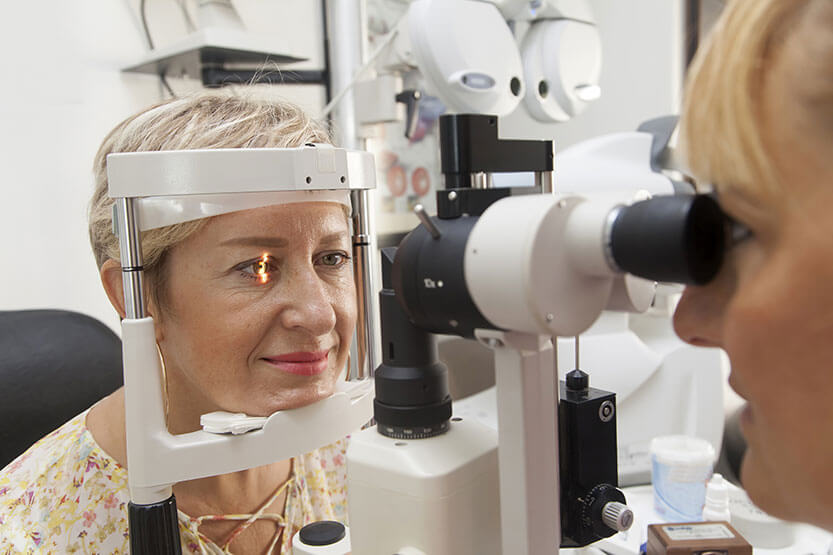 Woman having an eye exam at Meridian, ID
