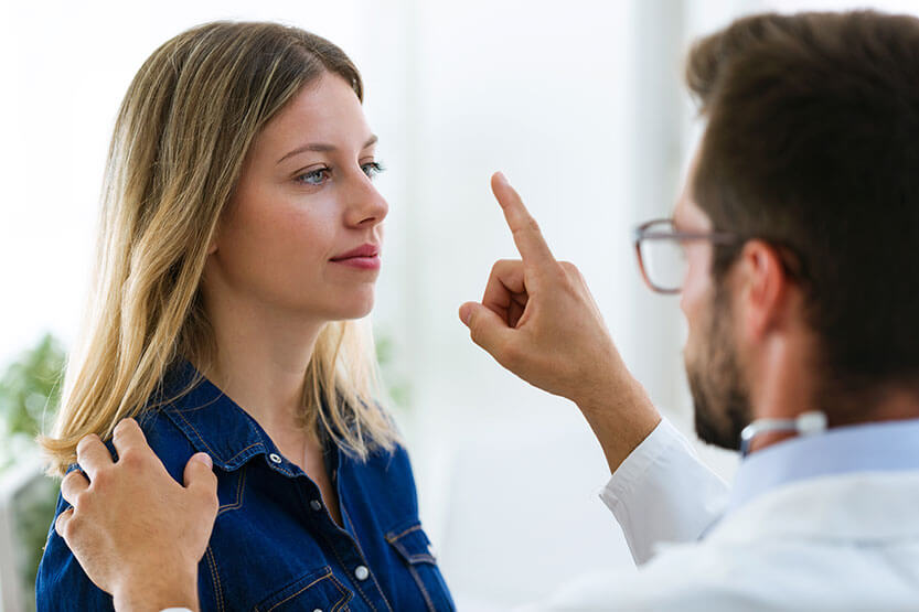 Woman undergo eye test at The Eye Site